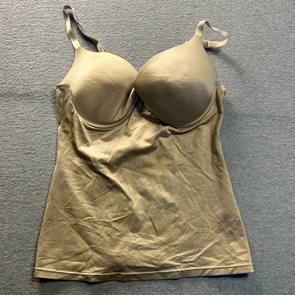 Self Expressions Maidenform Shaping Cami Built In Bra 36C Nude Underwire Tank